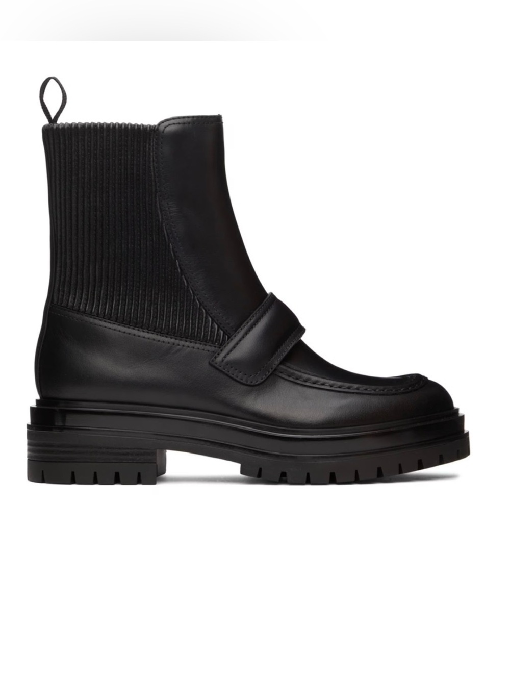 GIANVITO ROSSI Black Leather Berck Boots